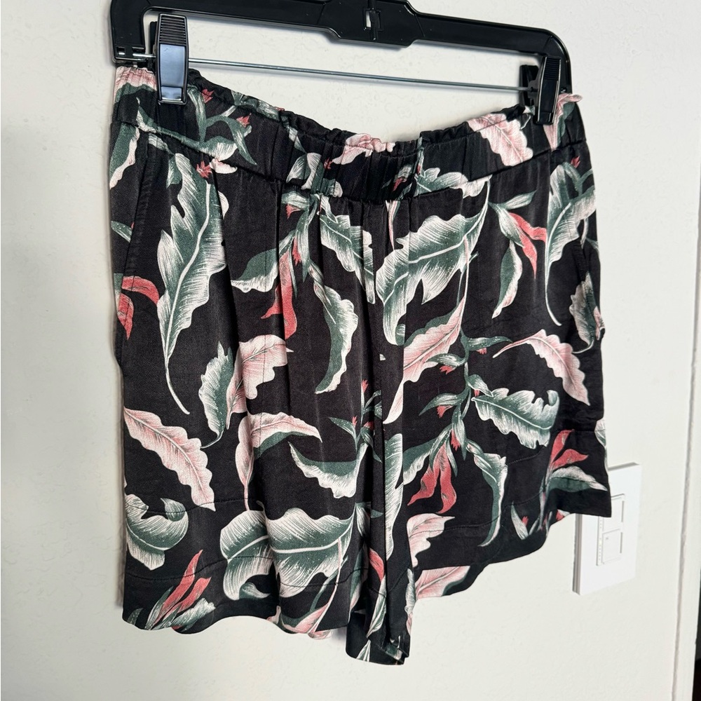 Rails Leighton Paradiso Black Satin Palm Print Sh… - image 4